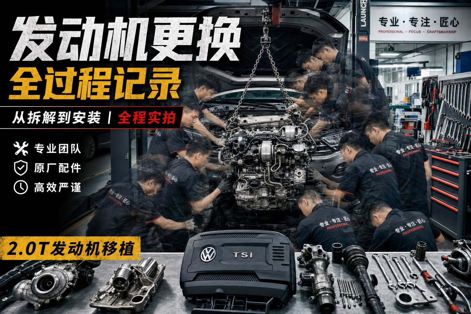 国产自拍修车视频教程-发动机大修全过程视频演示